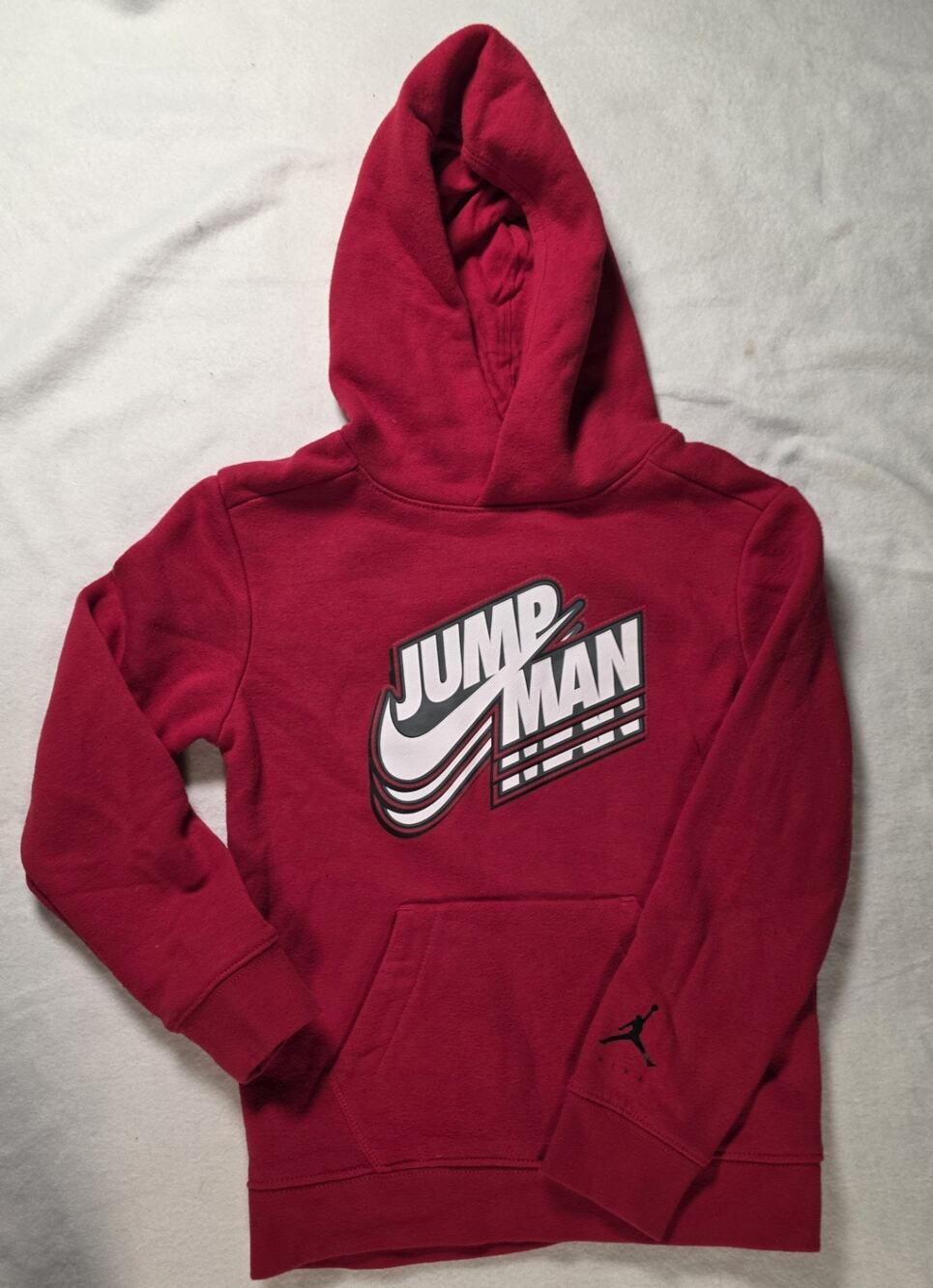 Jordan Jumpman Hoodie Boys Size 7 Red Pullover Sweatshirt Nike Youth